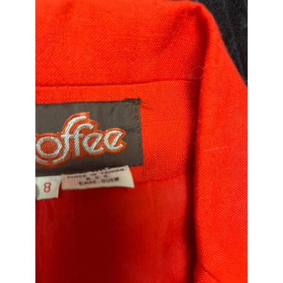 Vintage Toffee Women’s Red Dress Suit Blazer Size Medium - Picture 7 of 7